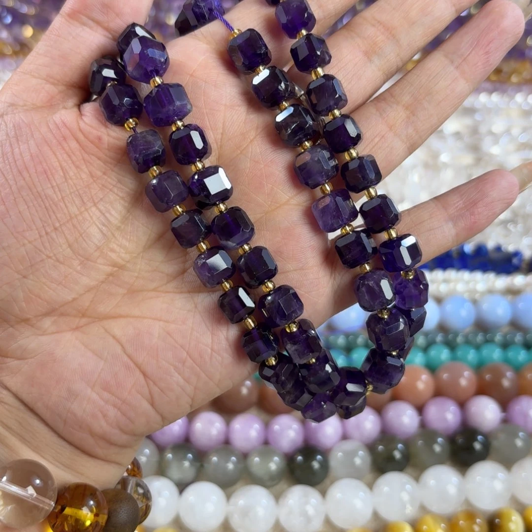 玛瑙/玉髓未镶嵌珠宝半成品天然紫水方糖卡8