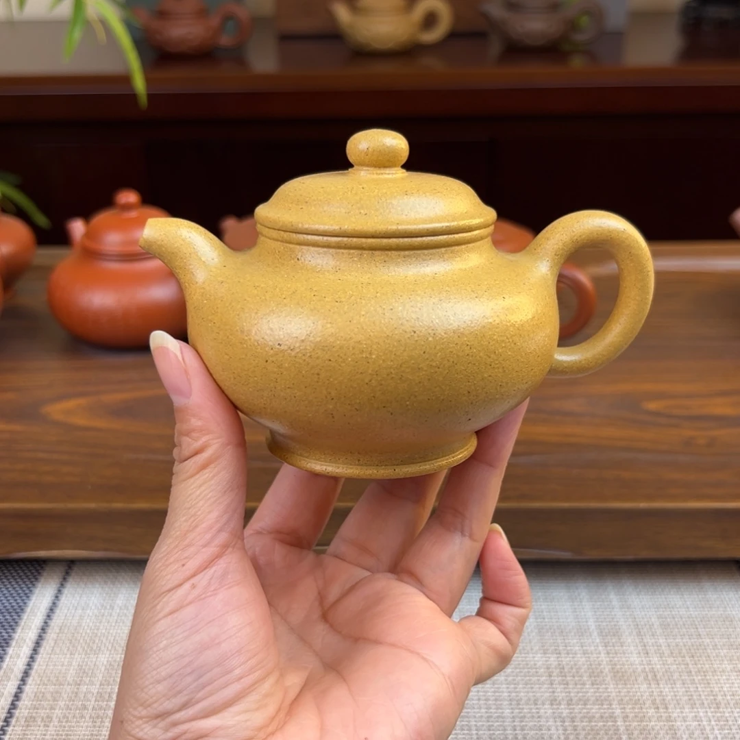 茶壶紫砂黄金段掇只全手220cc