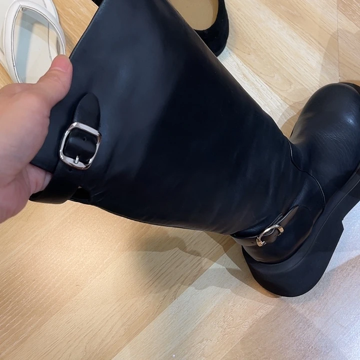 鱼嘴鞋37码长靴黑色