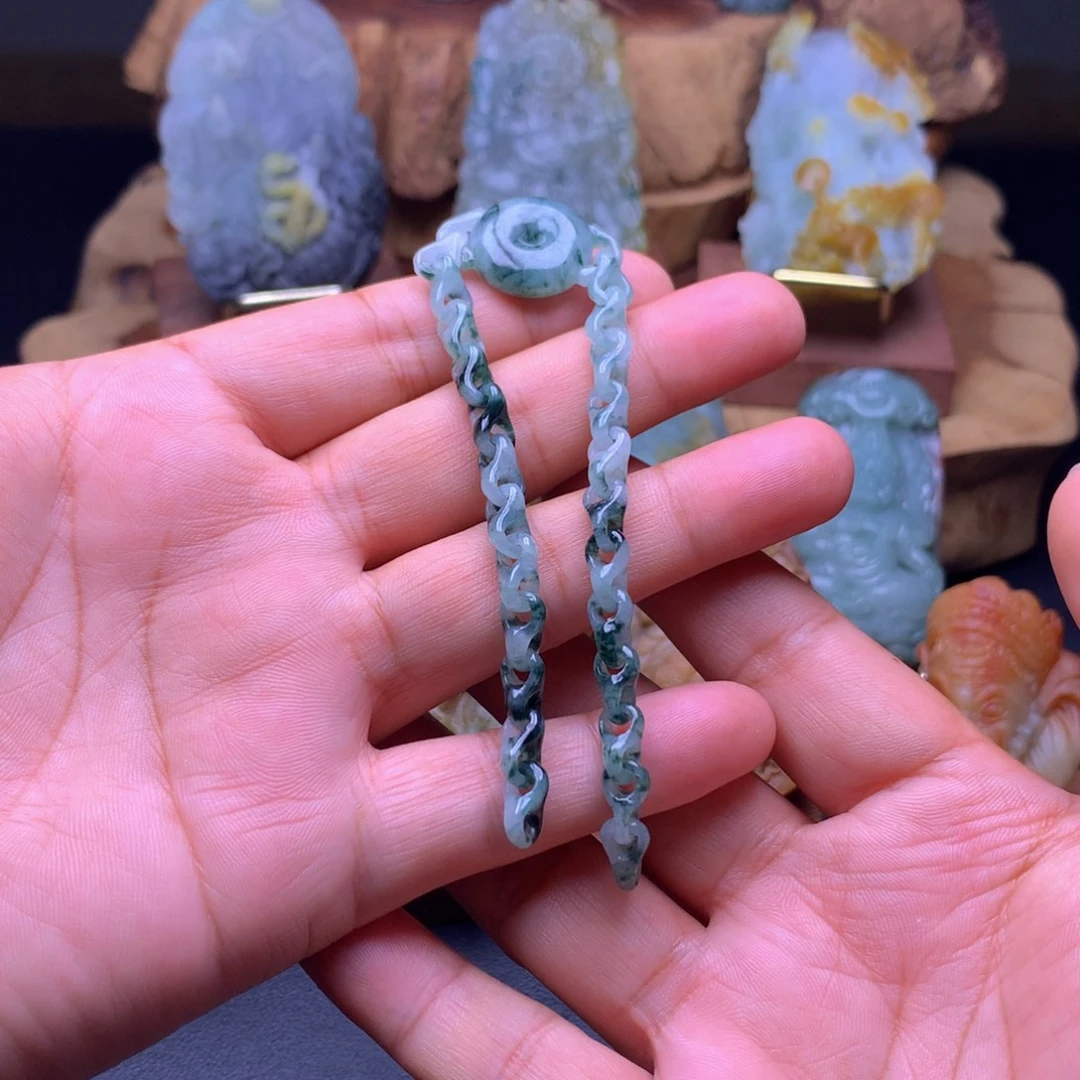 熙***熙定制翡翠未镶嵌手链