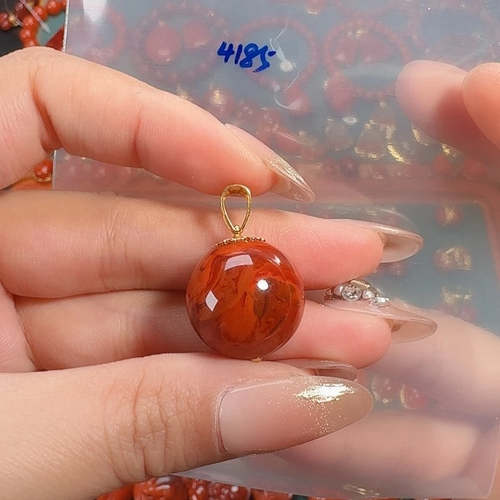 南红玛瑙18K金镶嵌18+