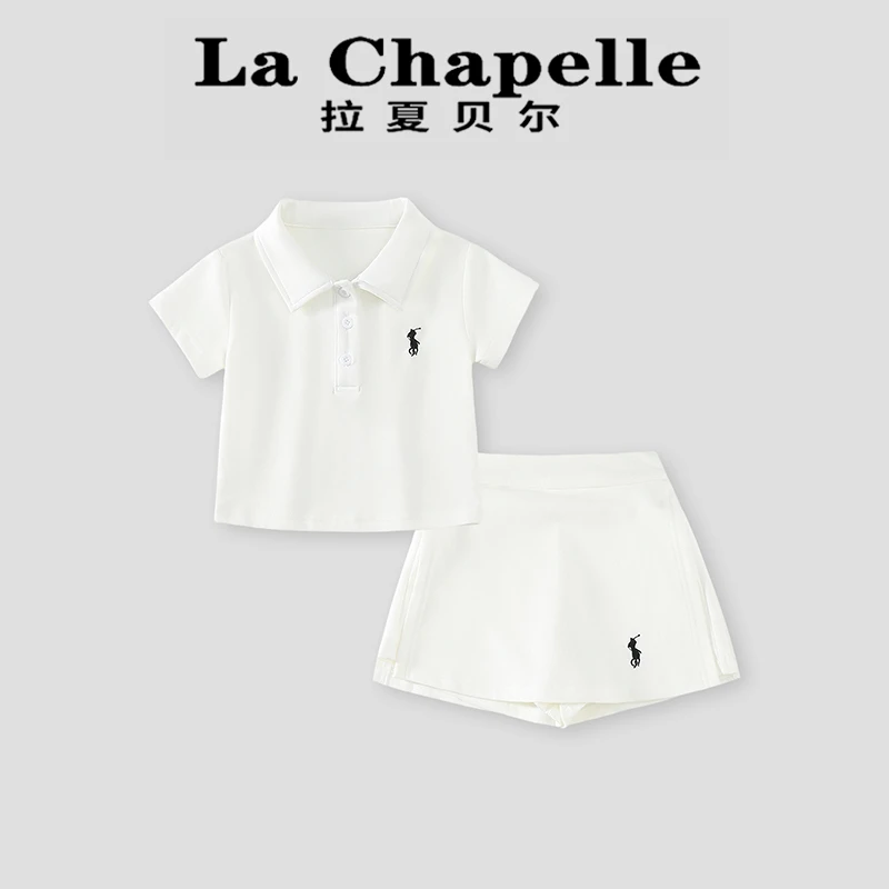 La Chapelle【拉夏贝尔】夏季新款洋气POLO领短袖T恤套装LD1632
