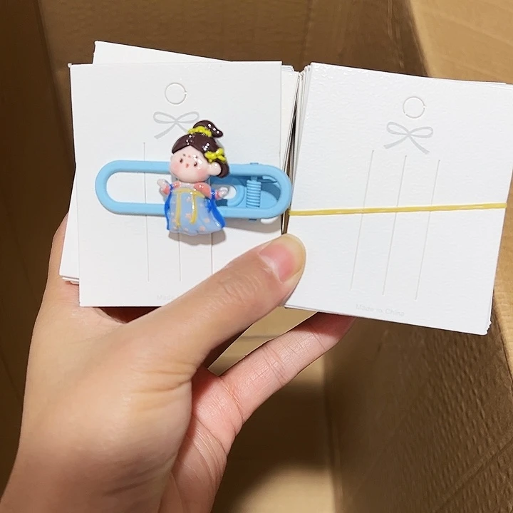 纯白两卡位发夹卡纸200+200包装袋