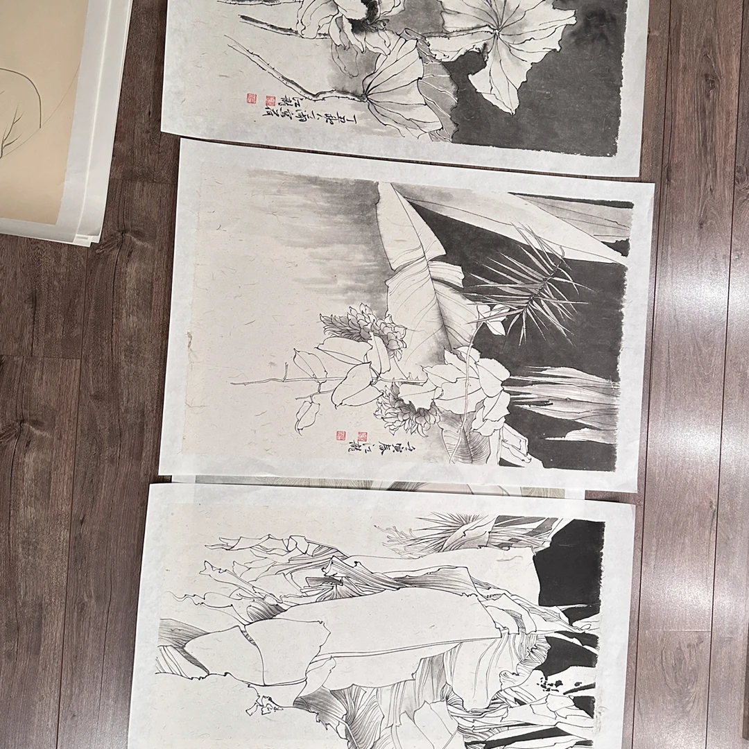 组图国画三幅写生~ 75×48㎝