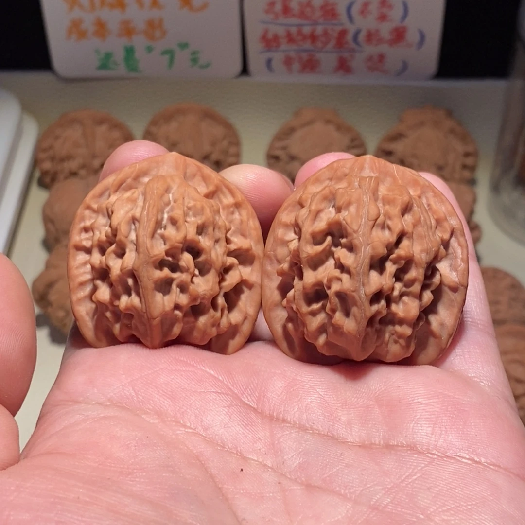 北***也文玩核桃把件天地二爷帽0161