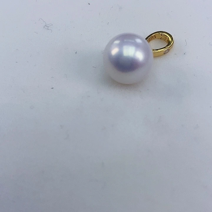 淡水珍珠吊坠(不含链)银S925镶嵌11左右冷白极强光无暇