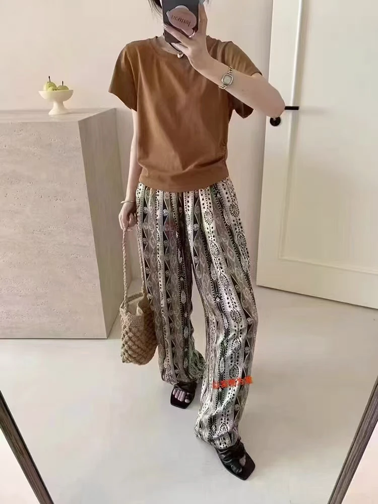 63-短袖+休闲裤洋气时尚百搭夏季宽松印花套装运动气质