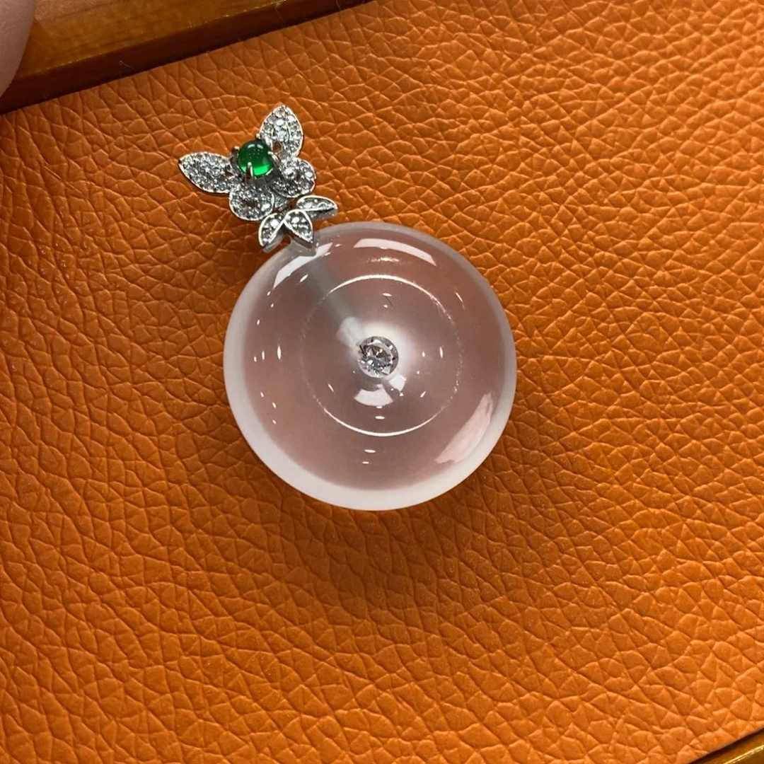 石英质玉吊坠(赠链)银S925镶嵌苏*强