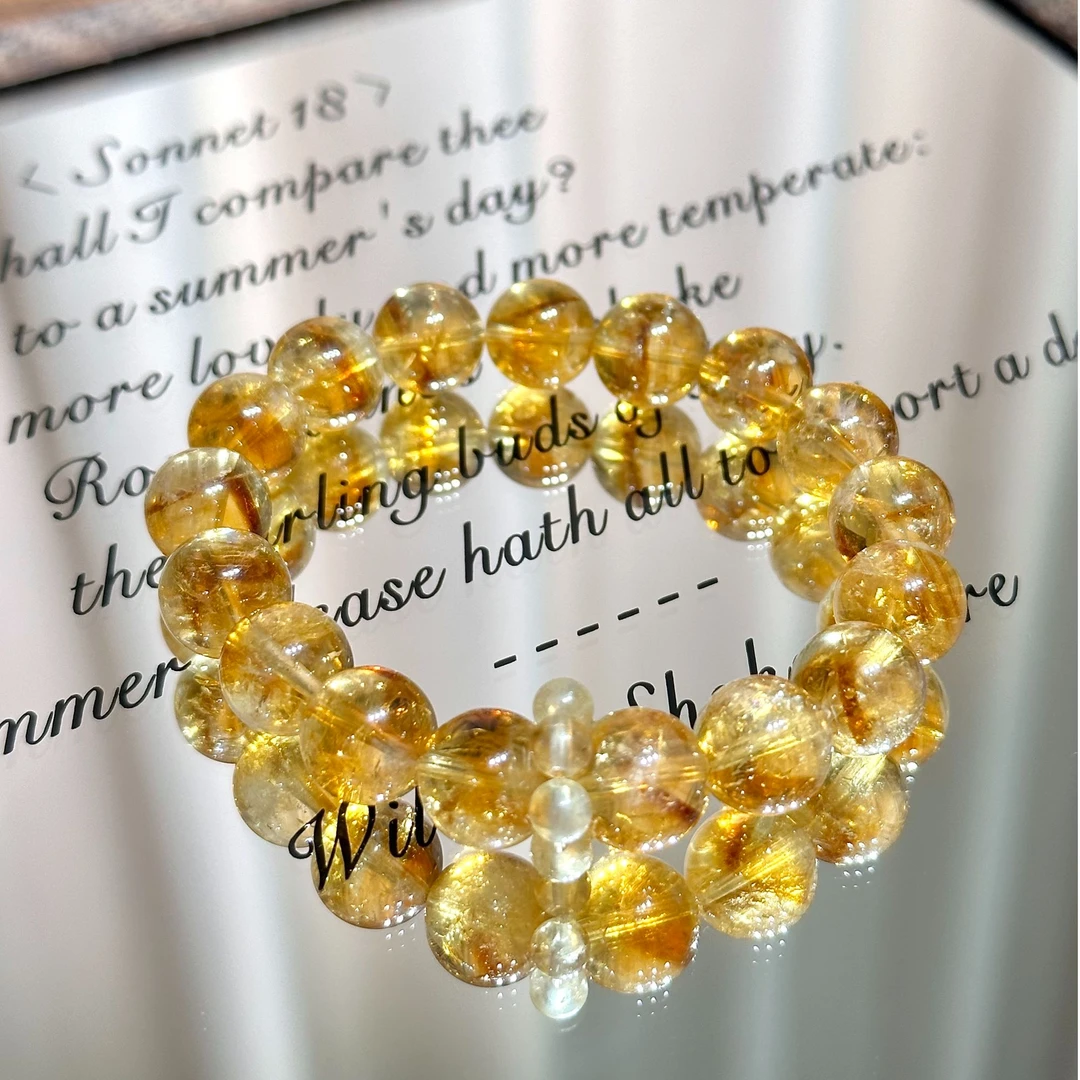 【黄塔晶】天然水晶黄塔晶轻奢时尚百搭女款手串