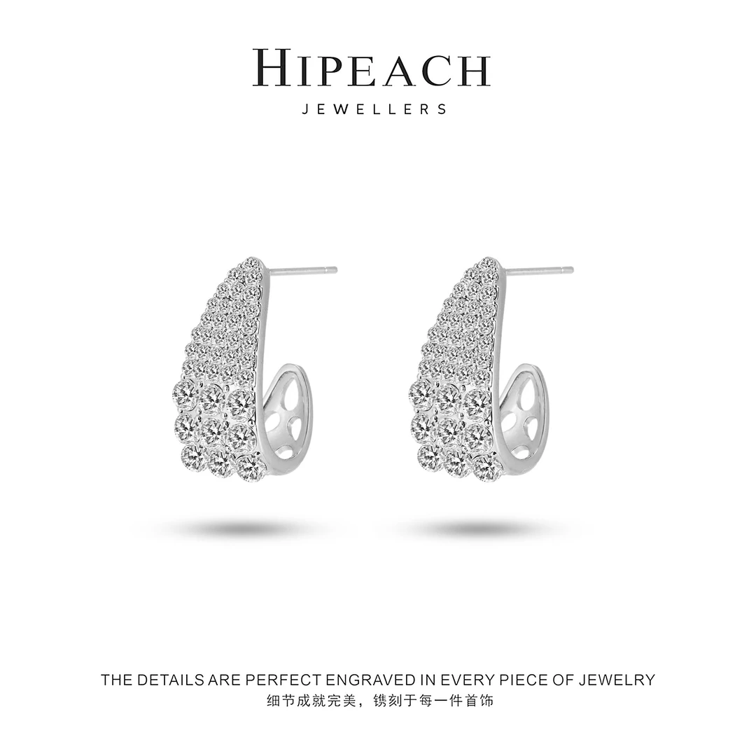 镀K金♠天天♠轻奢椭圆C圈耳环HTYB0143