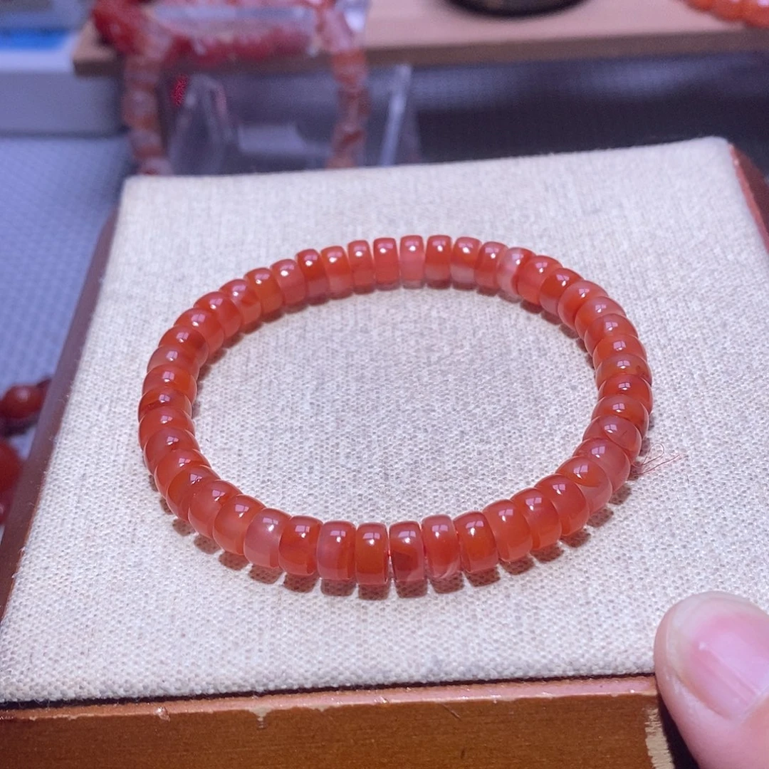 南红玛瑙未镶嵌手串卡7.3