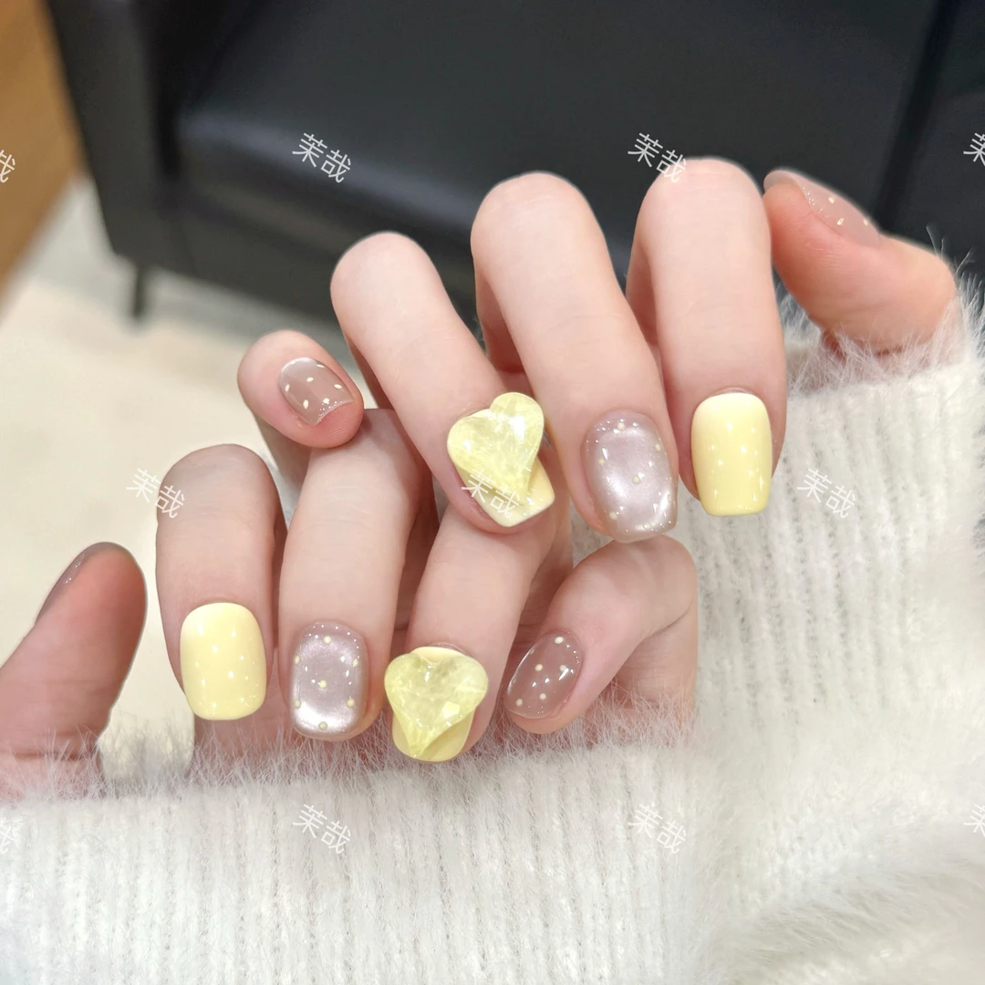 茉哉现货【施家全华钻/马卡龙】纯手工定制拆卸穿戴甲A4470