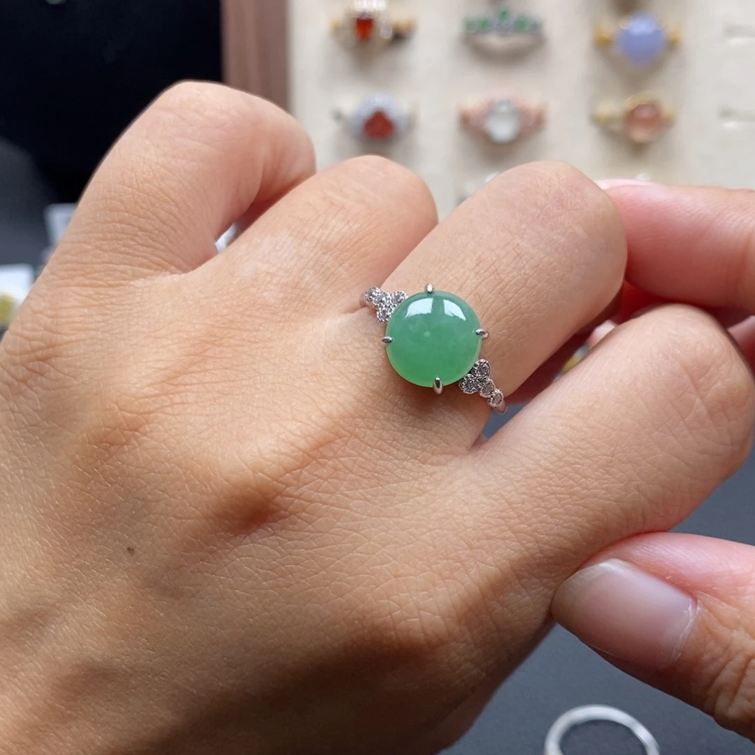 翡翠银S925镶嵌戒指