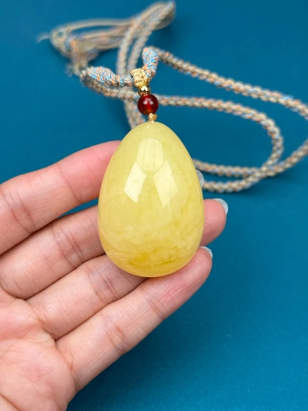 Y1853天然原矿蜜蜡水滴31x45x18mm 15.2克支持复检假一赔四