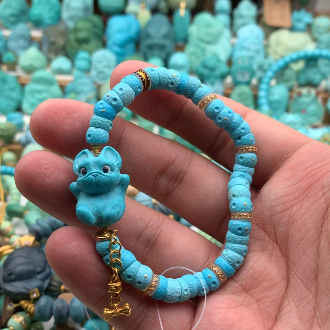 18K金镶嵌绿松石手链