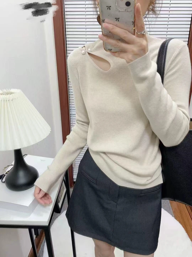 【玫卡】女装2025秋季新款网红炸街独特针织洋气上衣6696