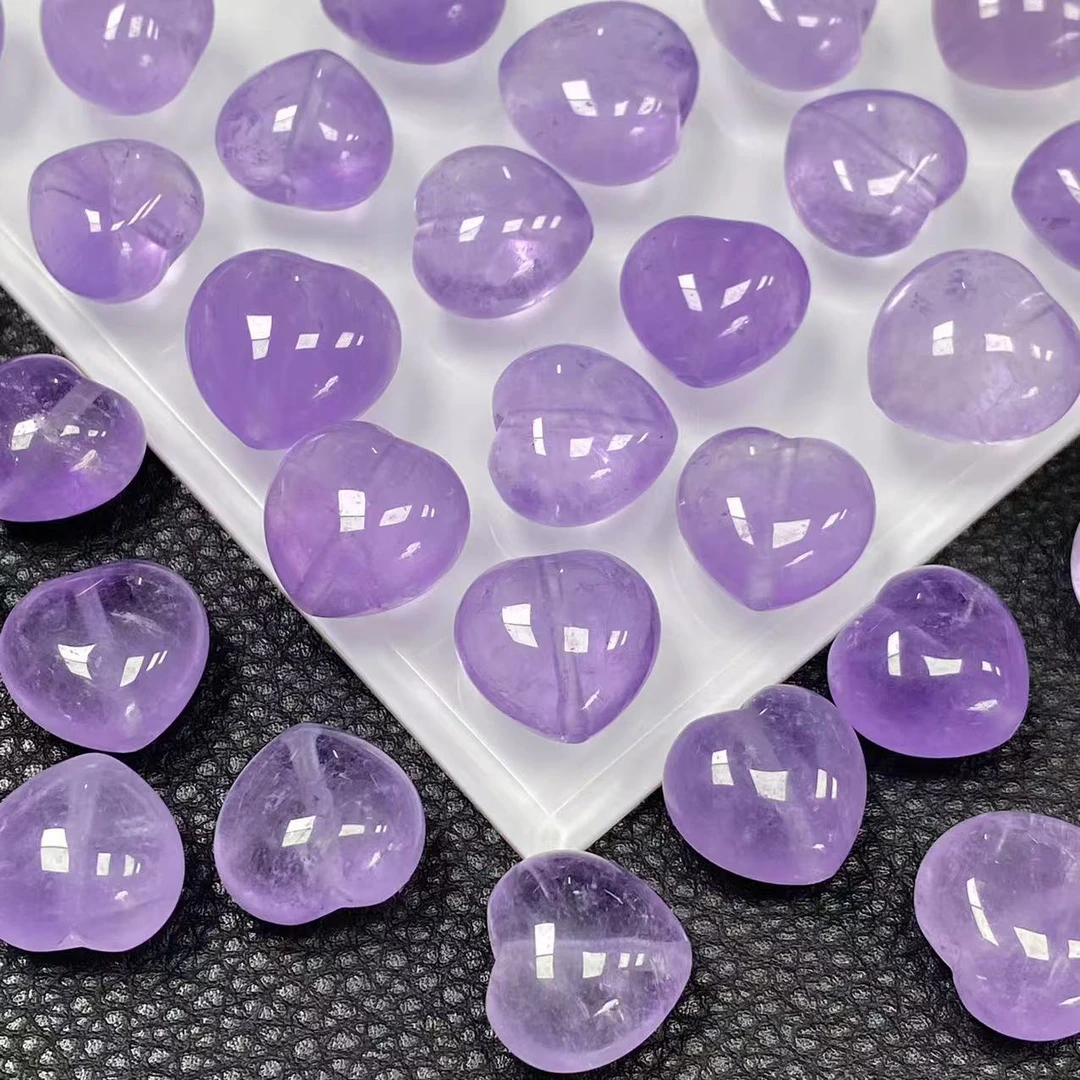 「戴琴珠宝」DQ622-玻利维亚紫晶爱心通孔配饰（多样性发其一）