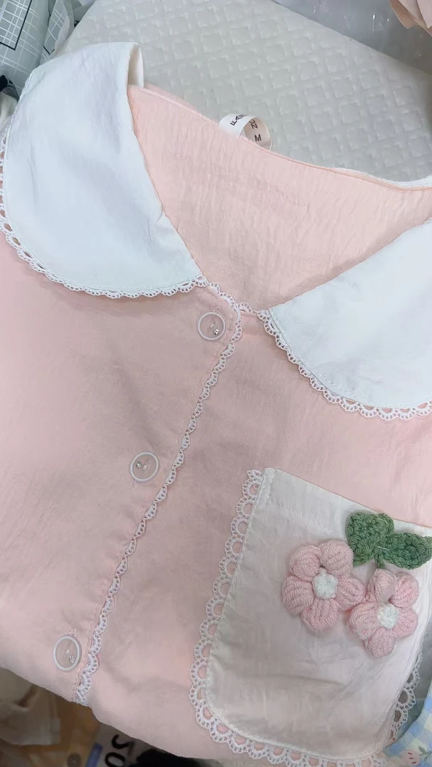 家居服套装长袖睡衣套装娃娃领翻领