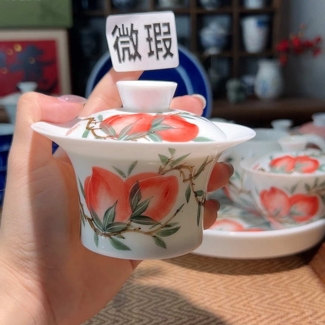 【闪购商品】微瑕 手绘 盖碗