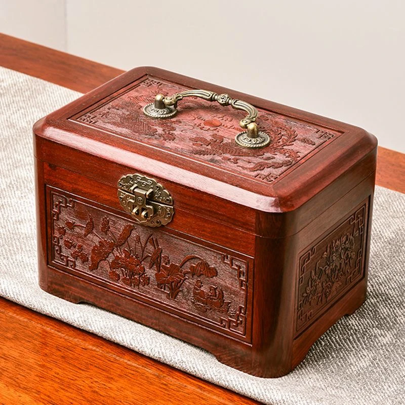 【八闽紫檀博物馆】小叶紫檀龙凤呈祥收纳盒饰品盒
