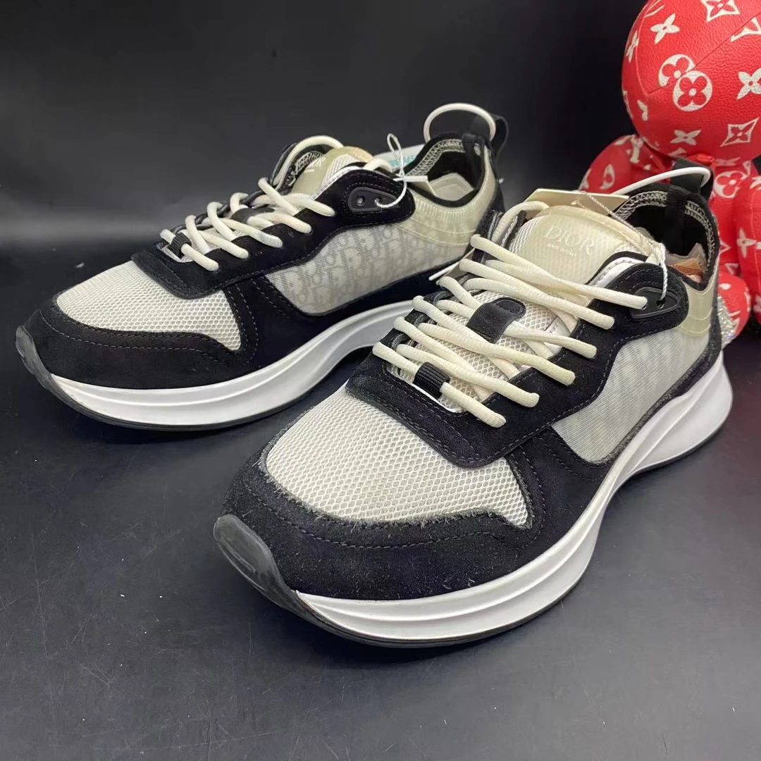 95新 DIOR/迪奥 黑白夏季网纱B25休闲时尚运动鞋40欧码kke347
