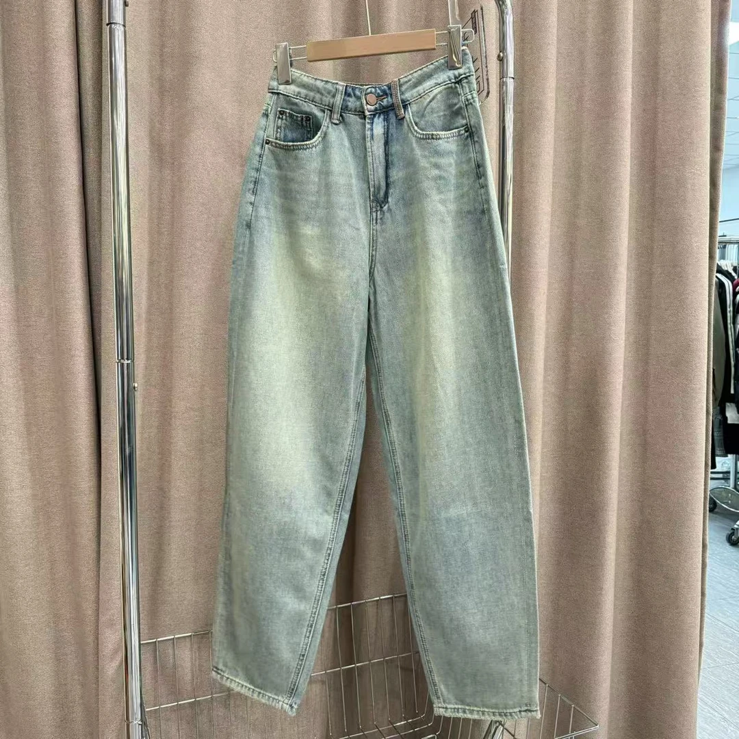 『牛仔裤U』气质显瘦遮肉百搭时尚款牛仔裤5866