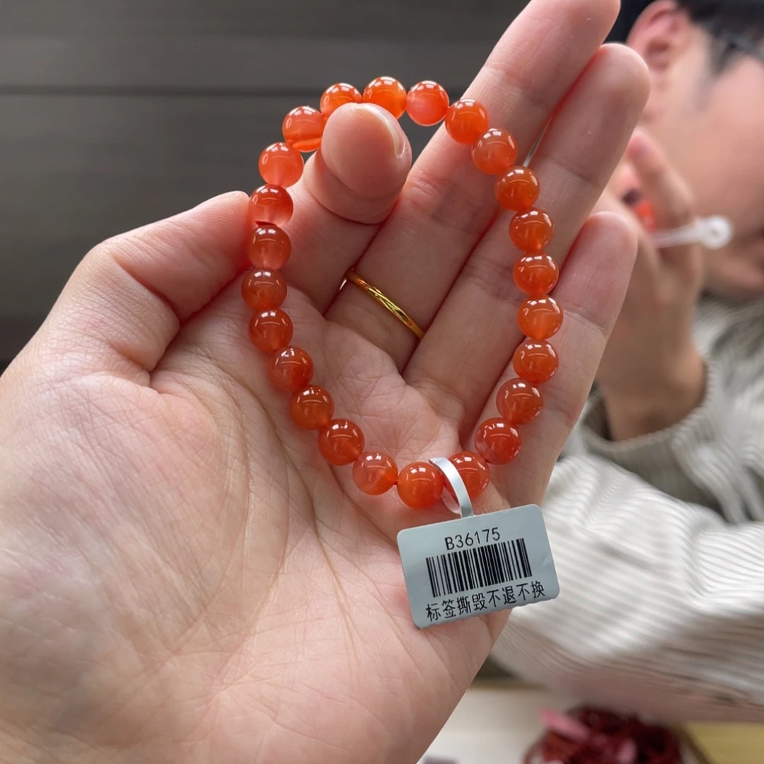 未镶嵌手链南红玛瑙冰红手串7mm