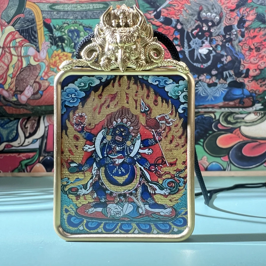 扶摇臻选 | 手工绘制六臂大黑天唐卡吊坠