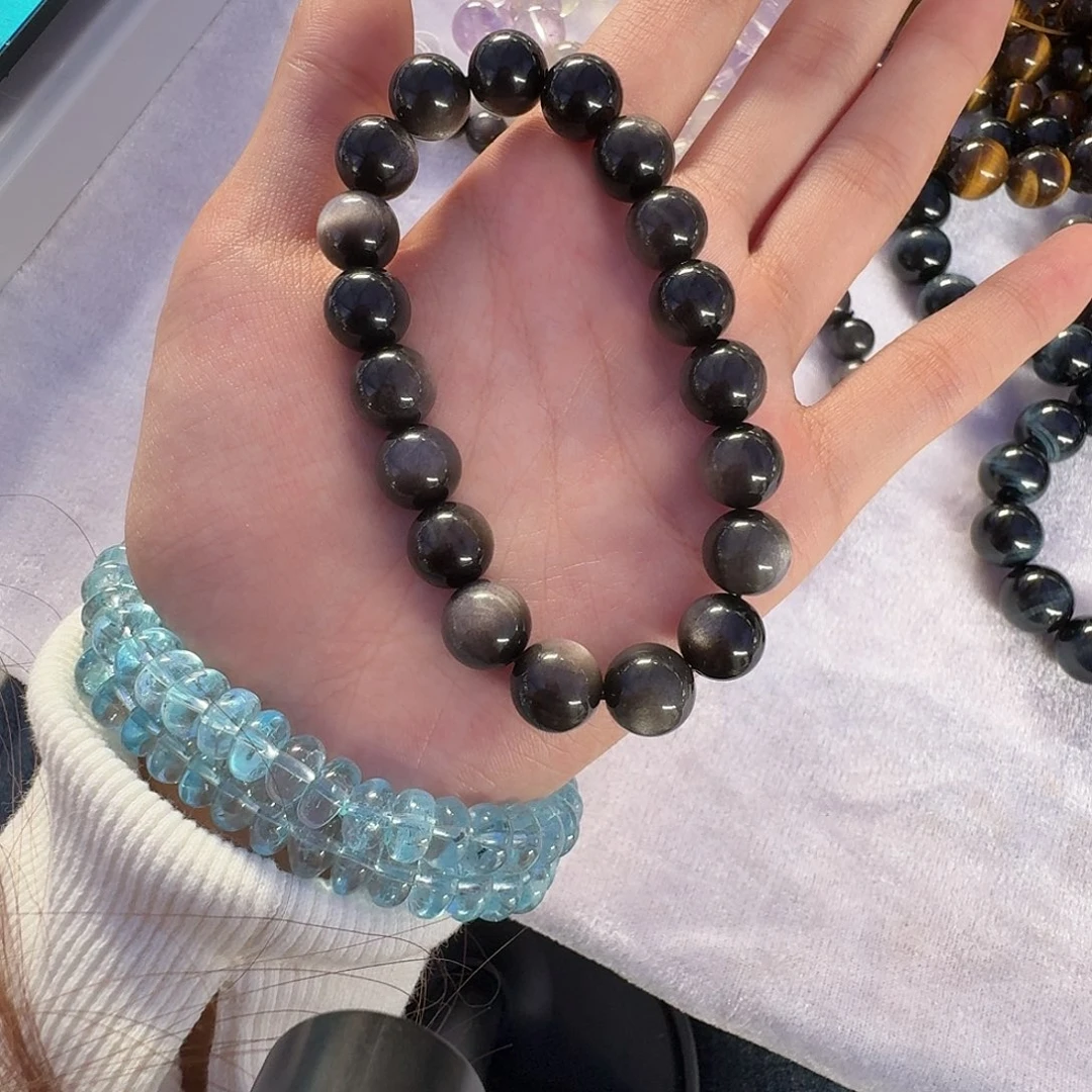 快***贝未镶嵌烟晶手链水晶