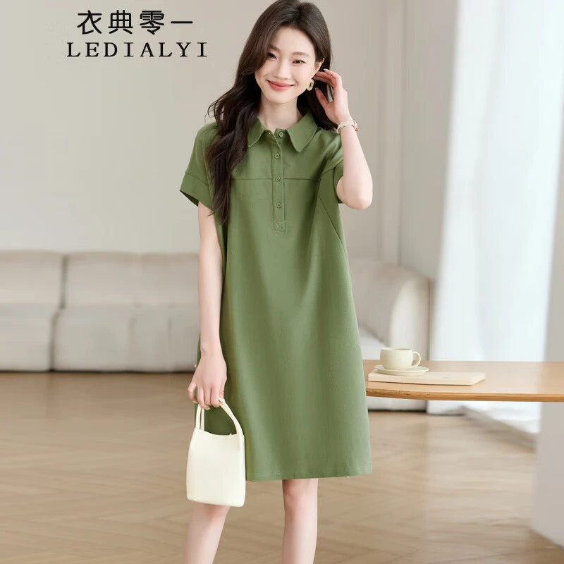 连衣裙2025新款今年流行爆款夏季休闲宽松显瘦遮肚微胖妈妈裙子女