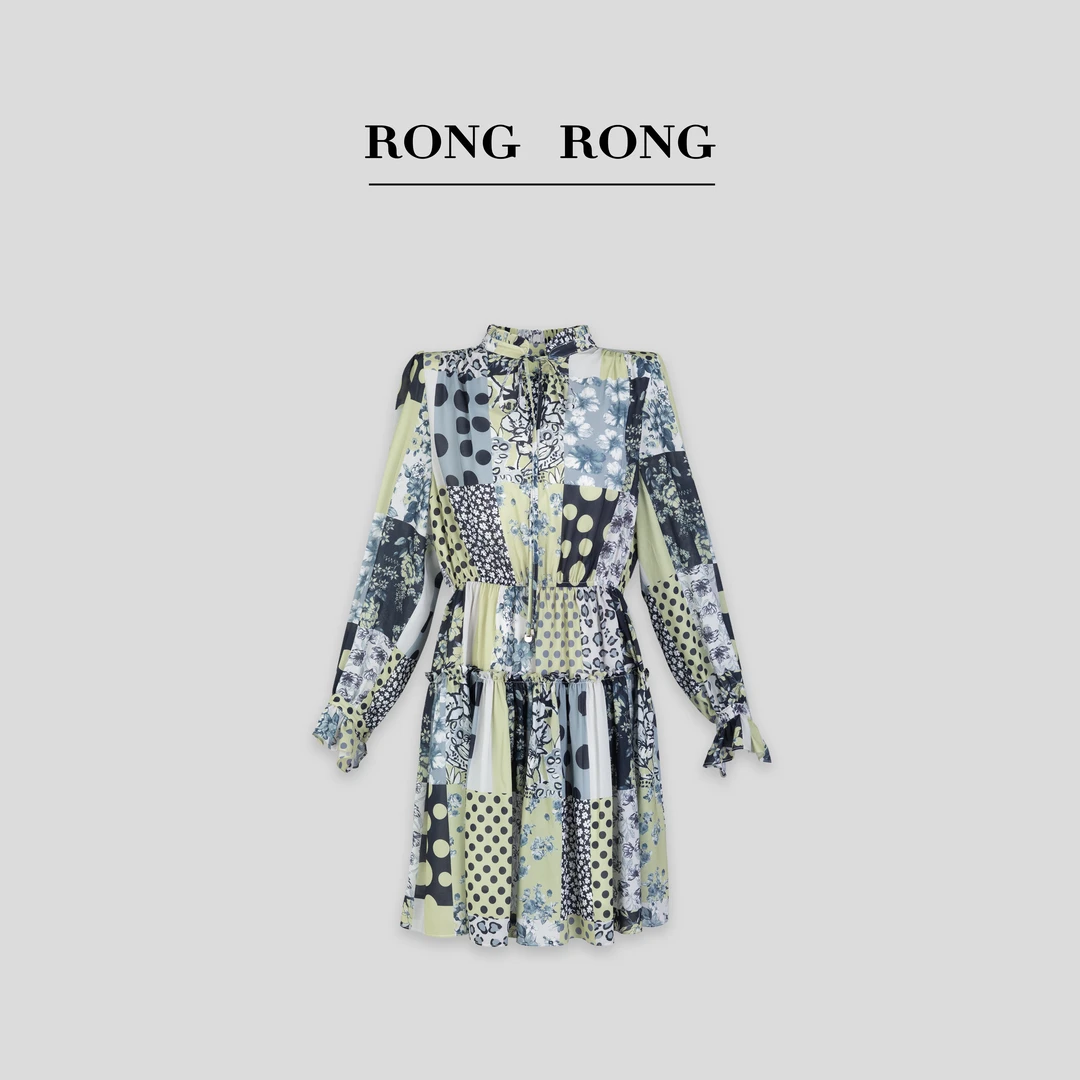 溶溶J【绘月画报】RONGRONG原创印花度假风连衣裙CX231029