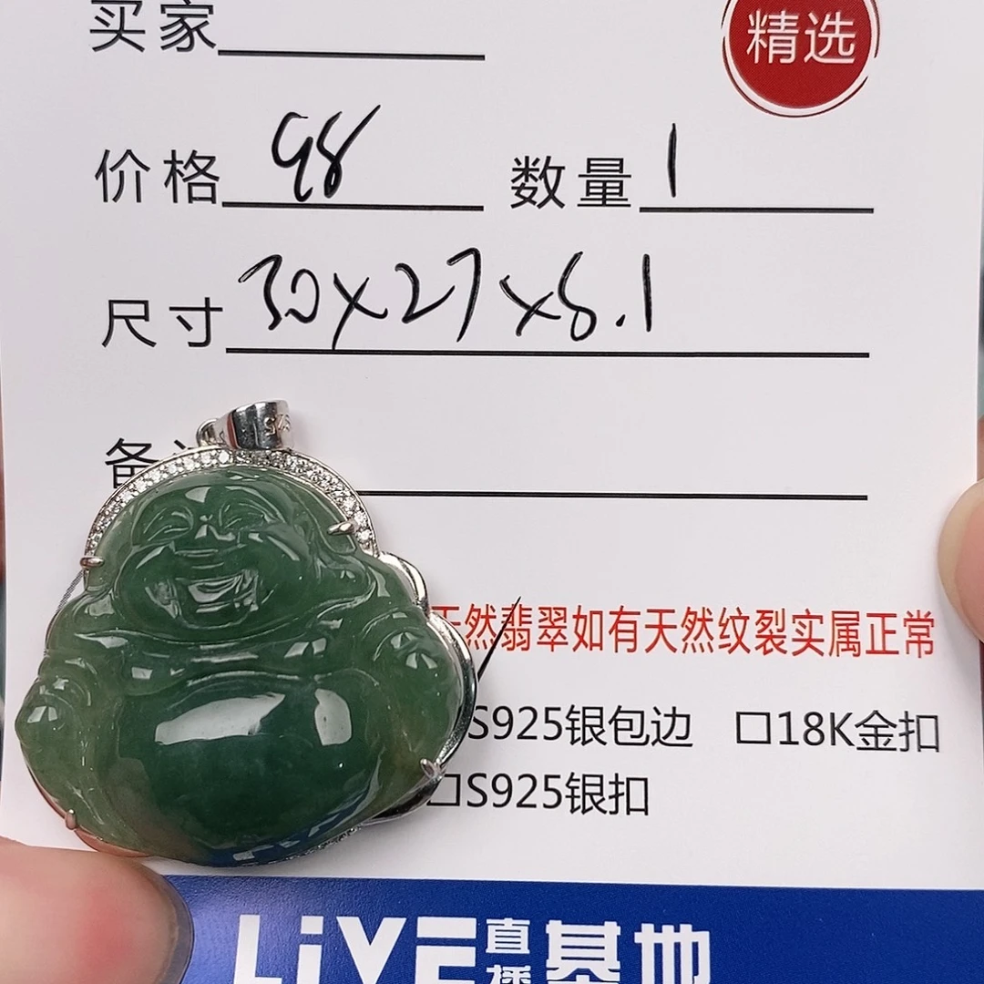翡翠银S925镶嵌颈饰
