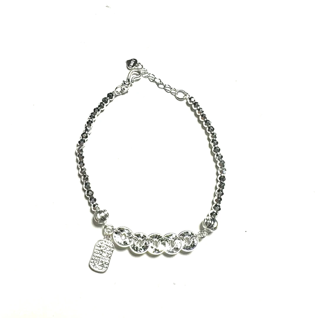 足银手链 999足银五帝钱手链/x290