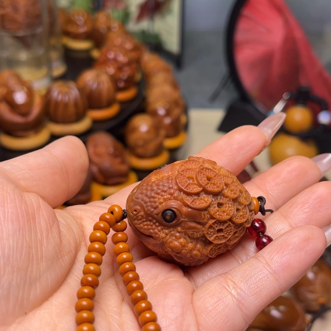 橄榄核手串/手链d****g辈辈有财金蟾链子 四颗