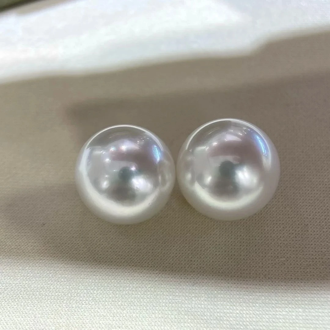 【冰雪系列】空姐素钉12-13mm 正圆 冷白极光 时尚经典 休闲百搭款