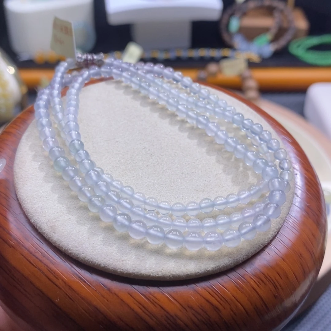 翡翠未镶嵌颈饰翡翠高冰小米珠串