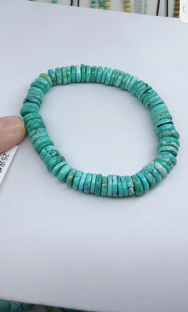 天然原矿绿松石米