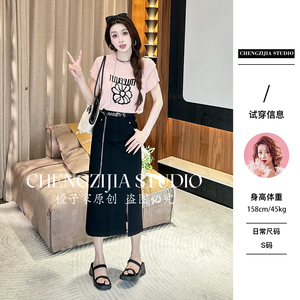 【裴诗婷】橙子·studio 【玫瑰小屿】TX00020小飞袖花朵短袖上衣