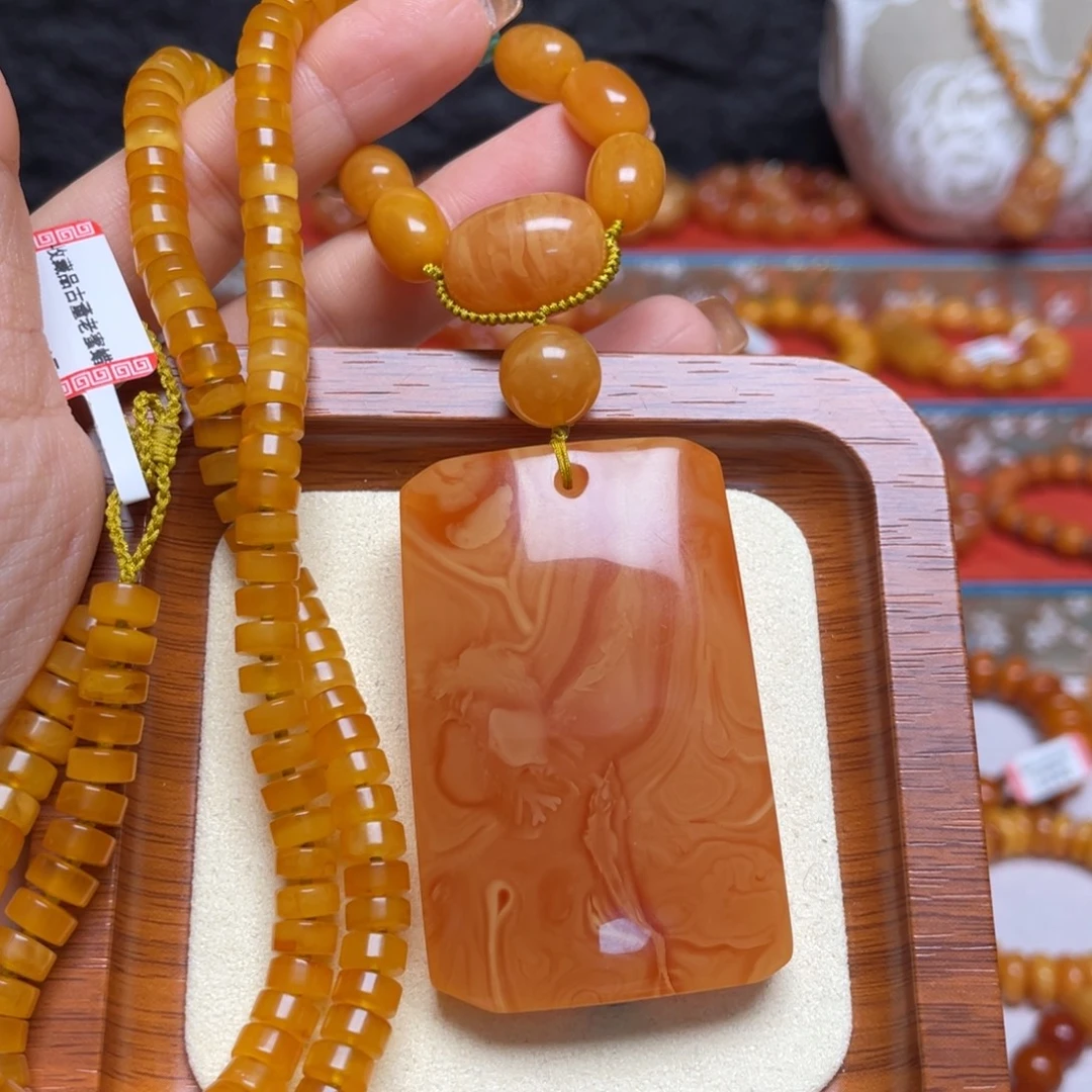 蜜蜡未镶嵌颈饰项链