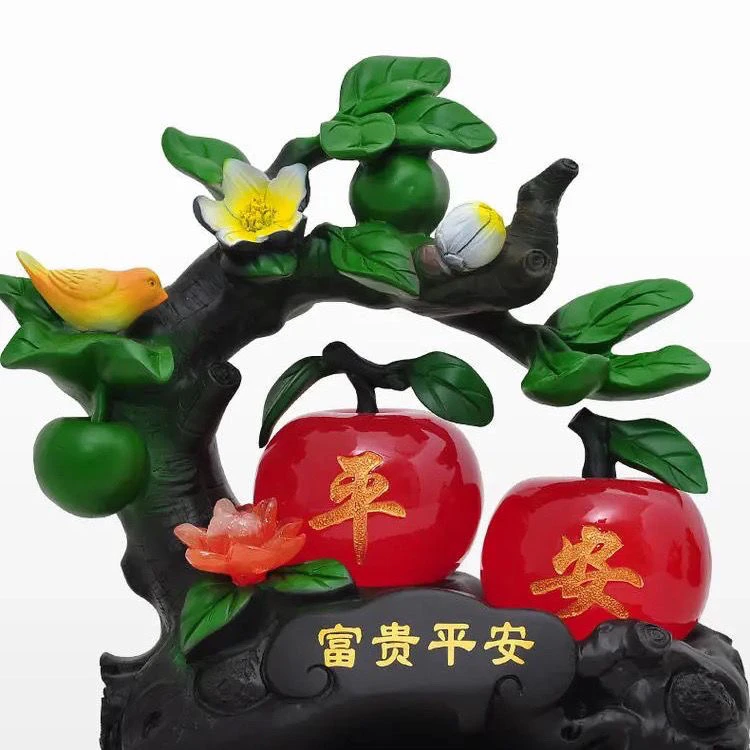 富贵平安苹果摆件工艺品客厅前台办公室装饰品乔迁礼品(长25高25)