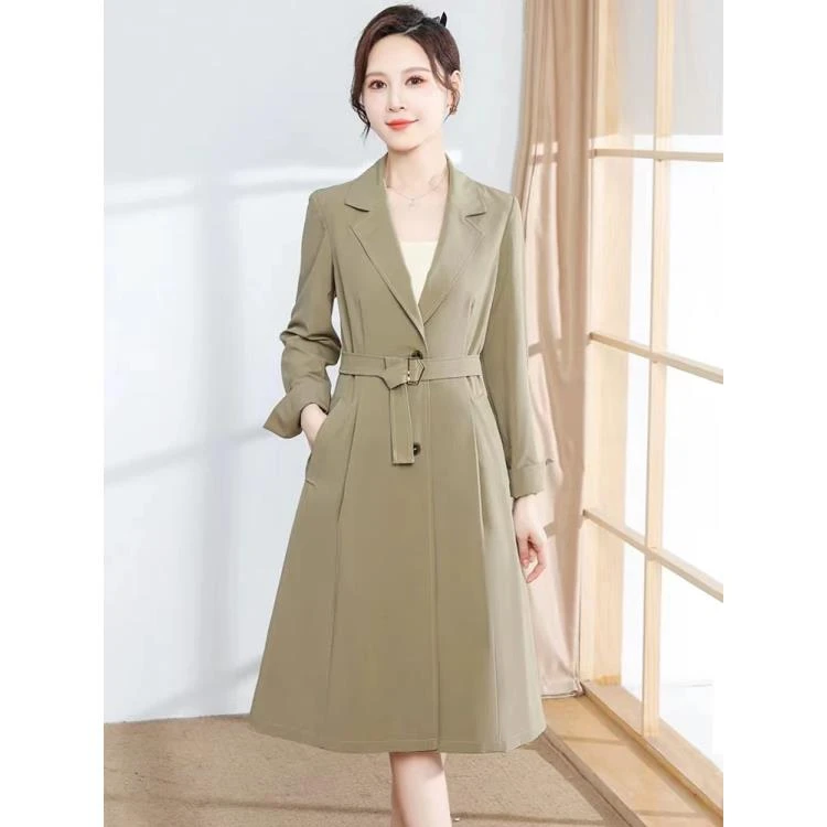 【F205】春季新品经典通勤单排扣风衣外套