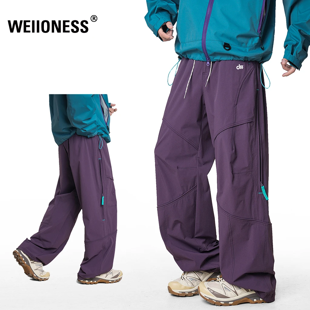 WEIIONESS美式休闲裤男款夏季宽松阔腿直筒裤子高级感男装冲锋裤