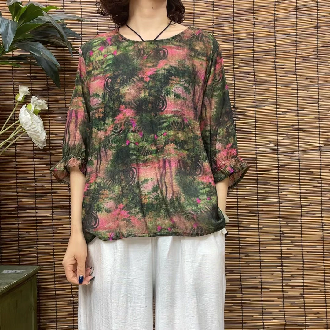 4087夏季新款波点时尚优雅减龄小衫QZ