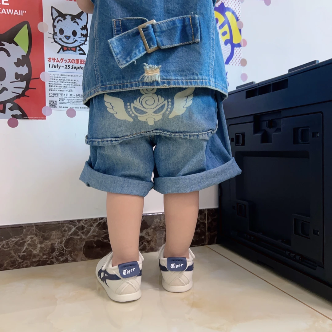 【yo优】定制潮牌儿童百搭牛仔短裤屁兜
