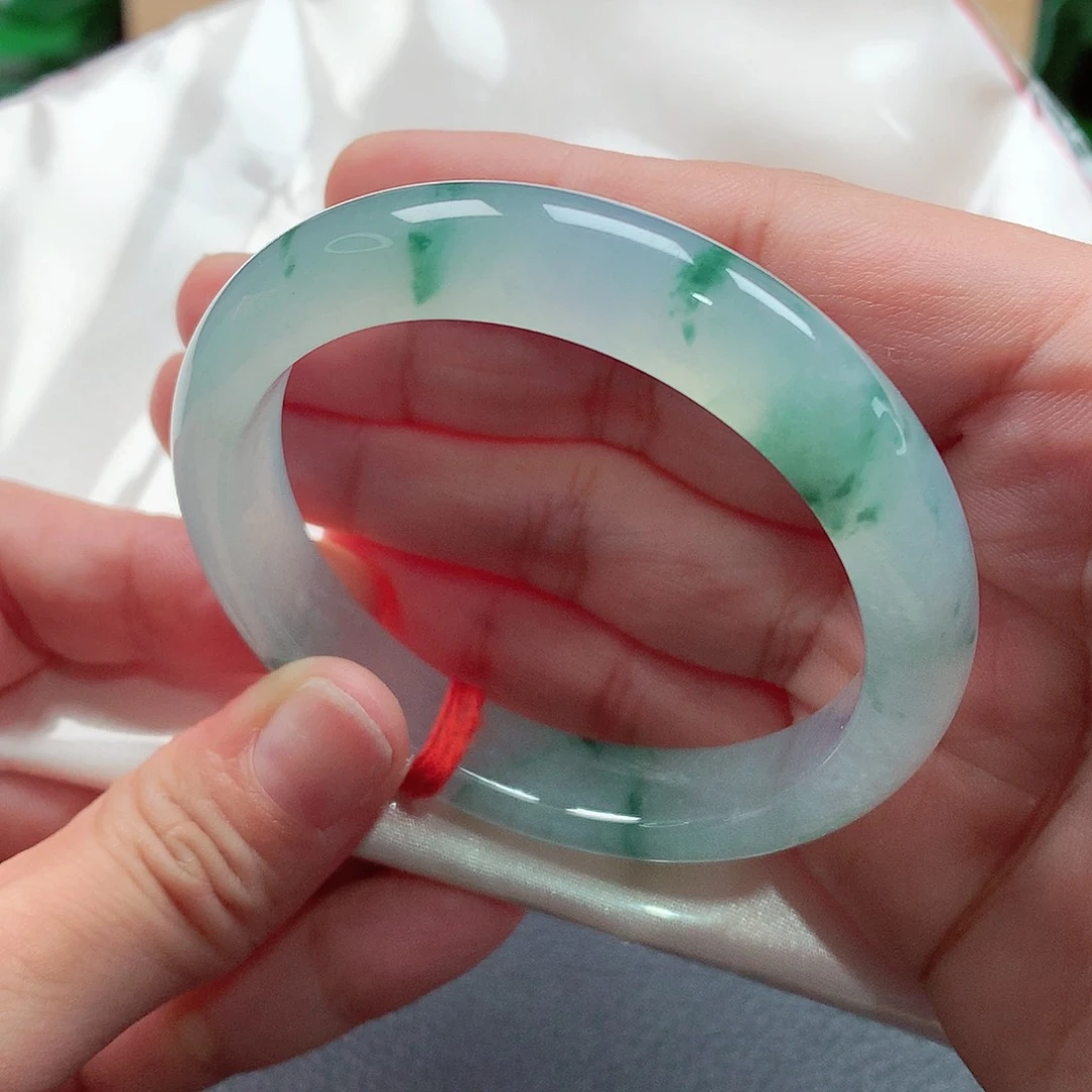 未镶嵌手镯翡翠81号，天然A货翡翠手镯