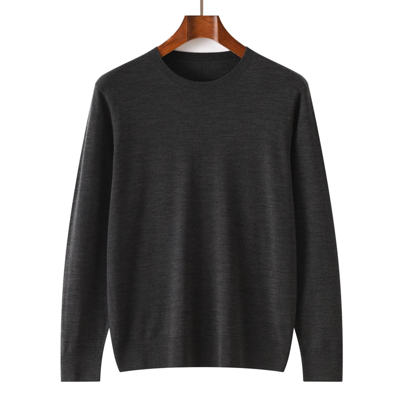 60支扬子纱【男神】 精纺100%纯羊毛衫男圆领ZMW01150