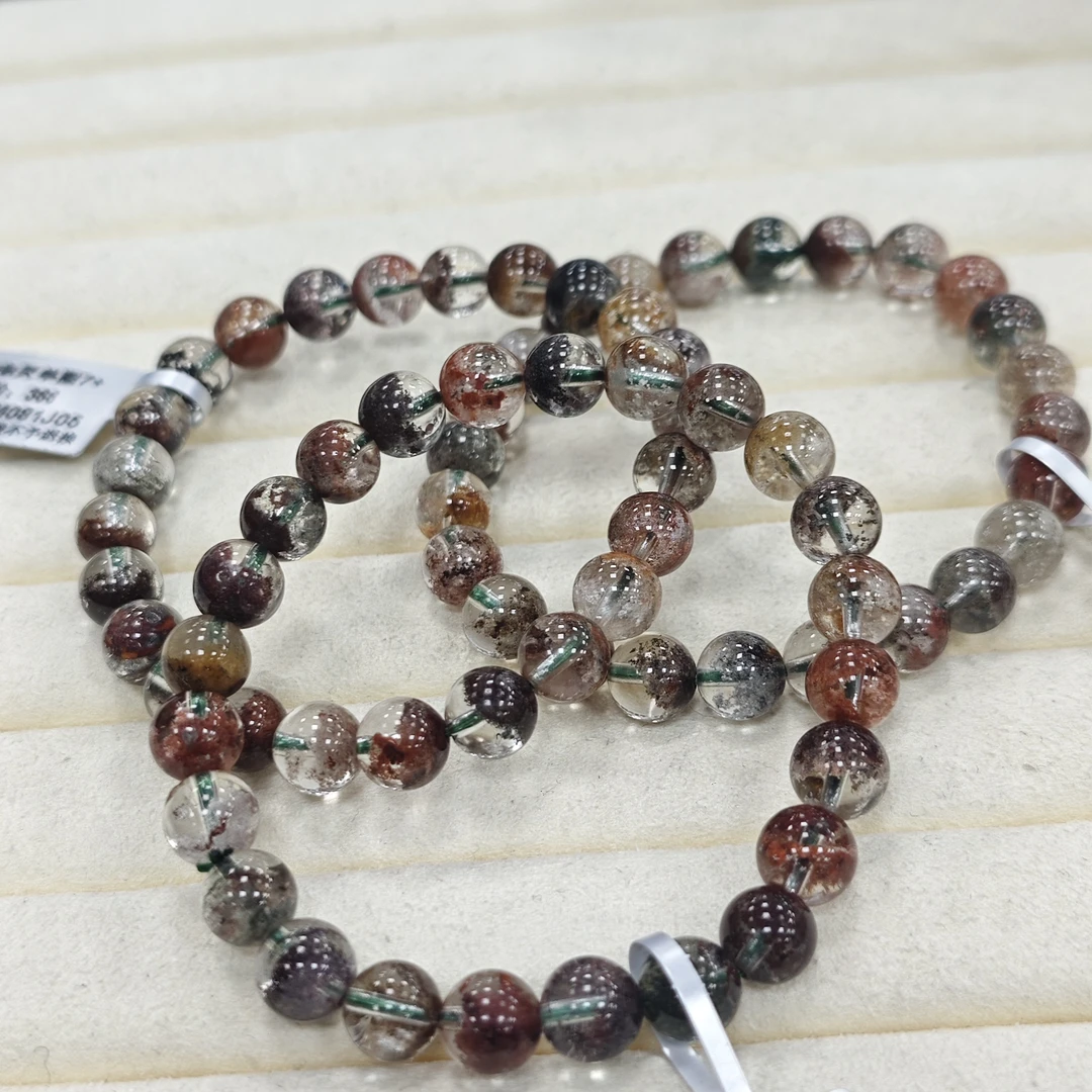 【书记甄选】天然四季幽灵单圈手链 多样性发一件 约7mm XL2429