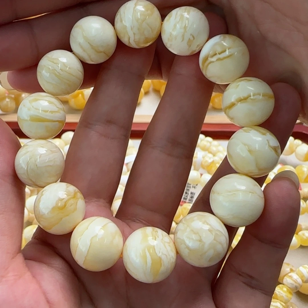 呢***李未镶嵌琥珀手链蜜蜡