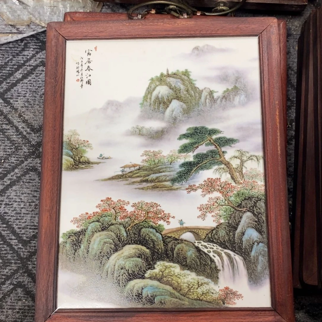 瓷片37*28 景德镇瓷板画柴窑烧制
