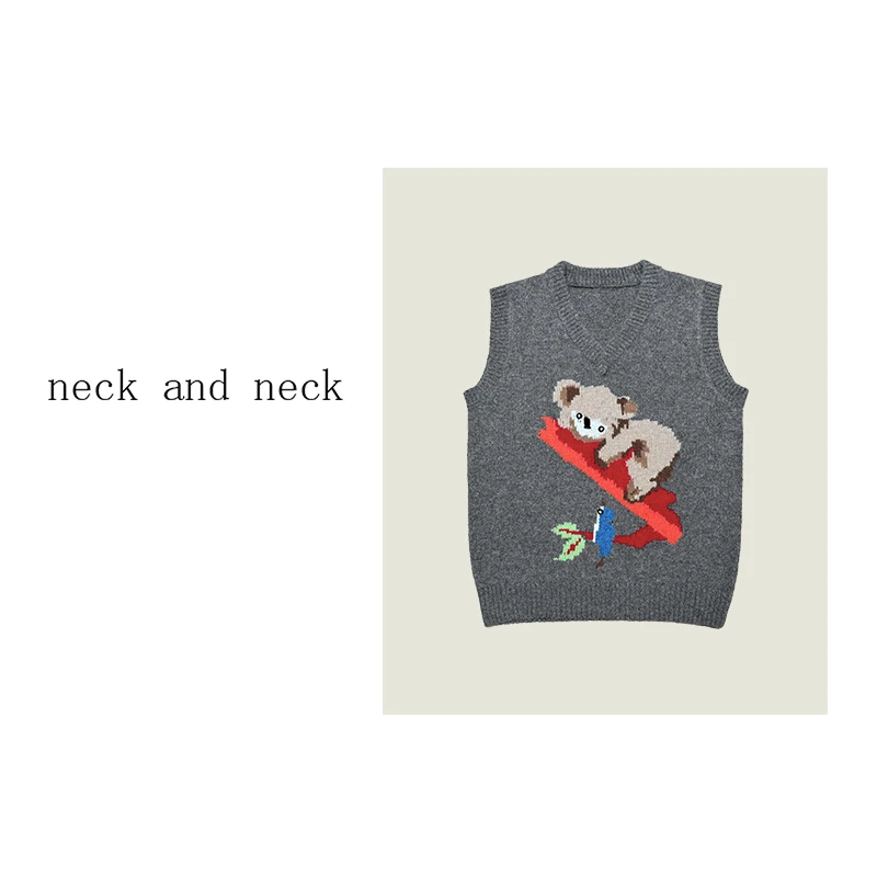 【 neck and neck 】“ 考拉小熊 ” 立体手工卡通针织毛衣马甲